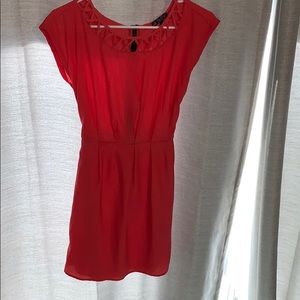 Pink Coral Colored Dress with Black Tie